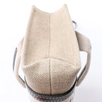 Chloé Woody Mini Canvas & Leather 2Way Handbag in Beige x Black