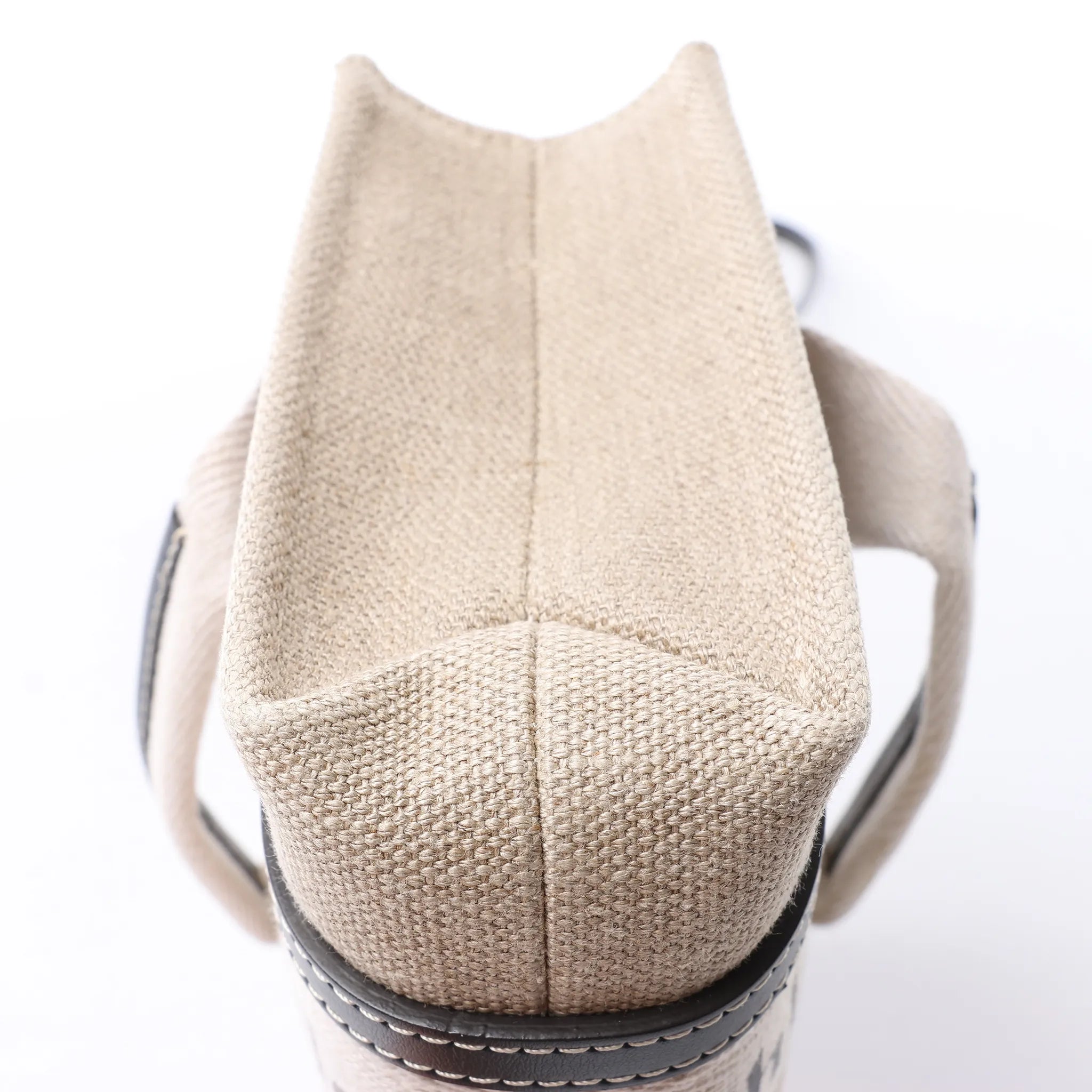 Chloé Woody Mini Canvas & Leather 2Way Handbag in Beige x Black