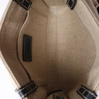 Chloé Woody Mini Canvas & Leather 2Way Handbag in Beige x Black
