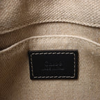 Chloé Woody Mini Canvas & Leather 2Way Handbag in Beige x Black