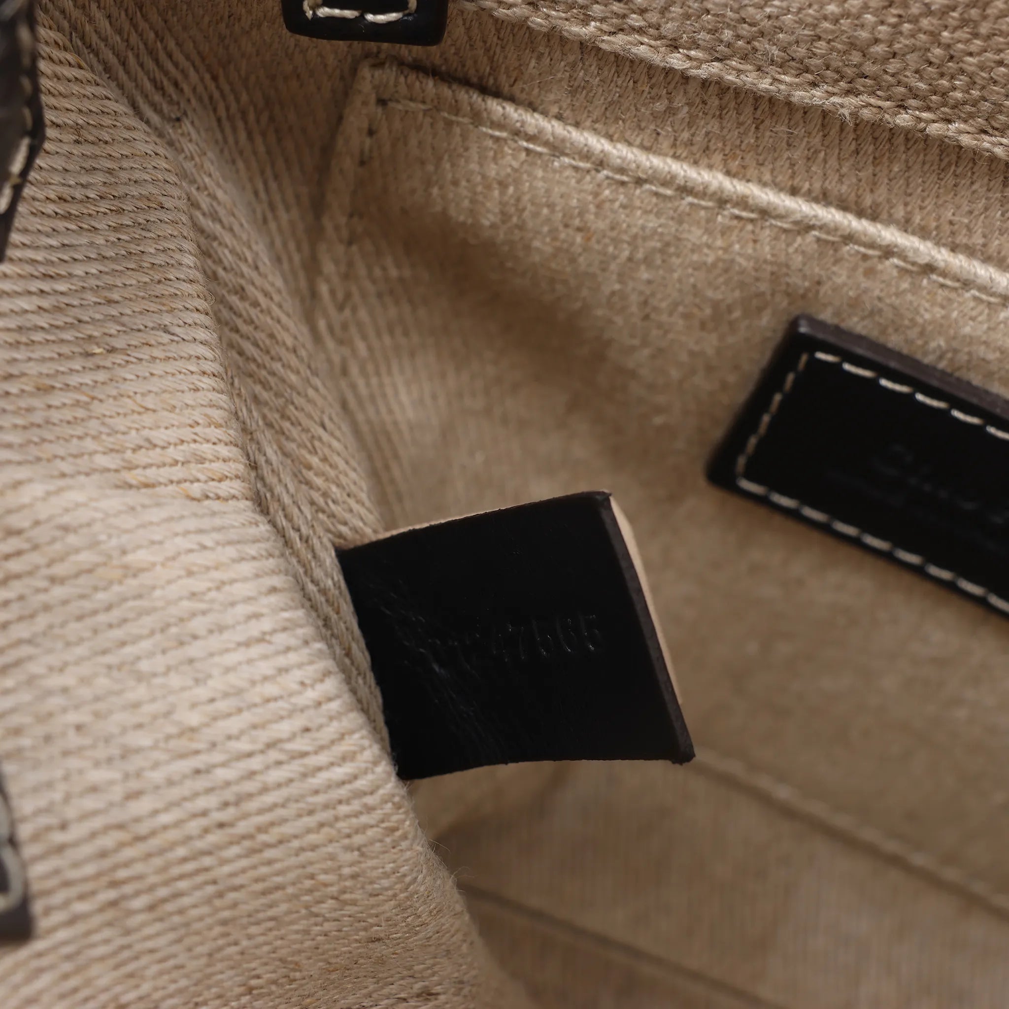 Chloé Woody Mini Canvas & Leather 2Way Handbag in Beige x Black