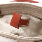 Chloé Woody Mini Canvas & Leather 2Way Handbag in Beige x Brown