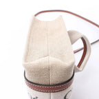 Chloé Woody Mini Canvas & Leather 2Way Handbag in Beige x Brown