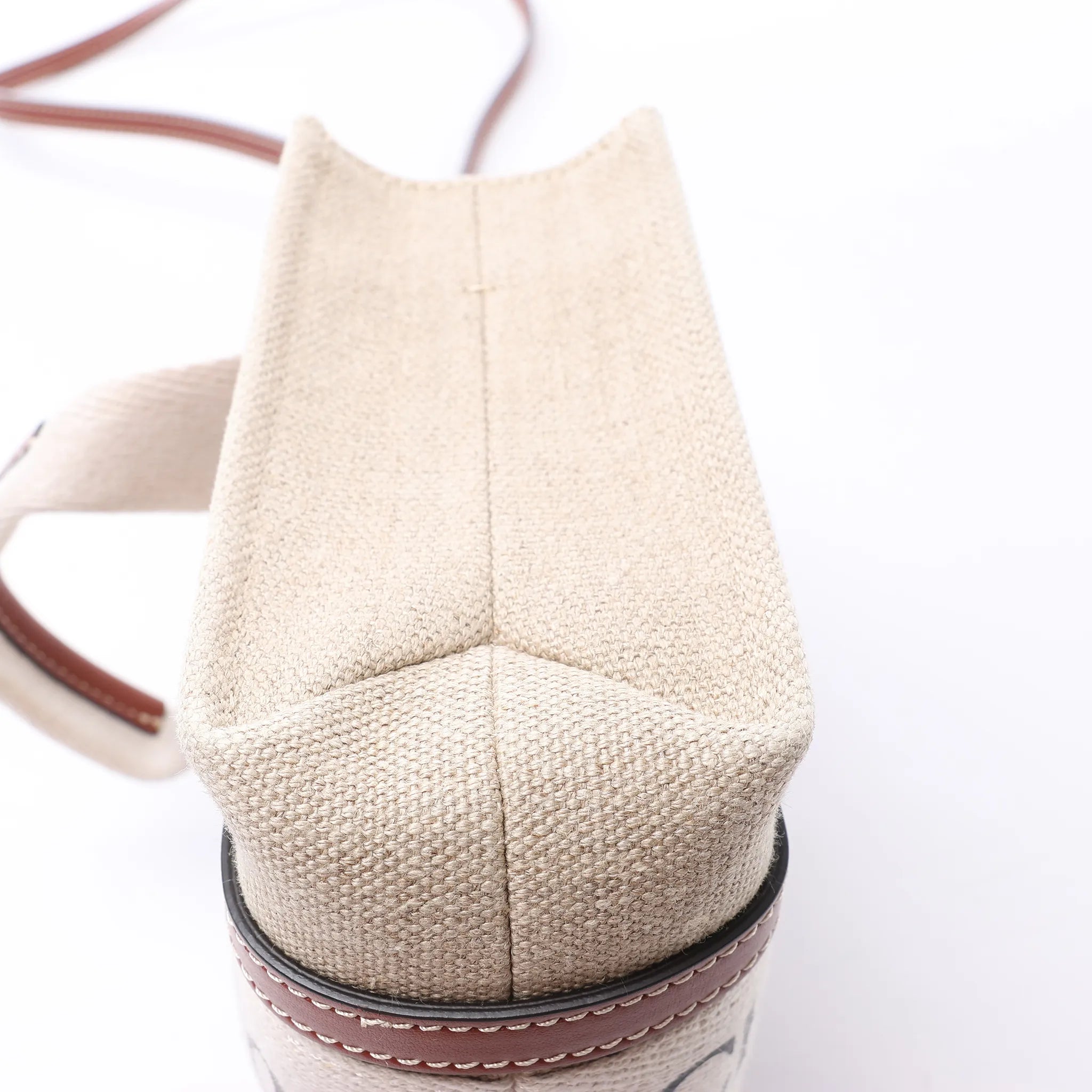 Chloé Woody Mini Canvas & Leather 2Way Handbag in Beige x Brown