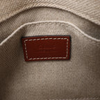 Chloé Woody Mini Canvas & Leather 2Way Handbag in Beige x Brown