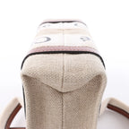 Bolso de mano de lona y piel Chloé Woody Nano de 2 vías en beige y marrón