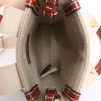 Chloé Woody North South Canvas & Leather 2Way Handbag in Beige x Brown