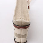 Chloé Woody North South Canvas & Leather 2Way Handbag in Beige x Brown