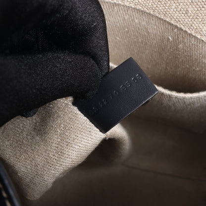 Chloé Woody Small Canvas & Leather 2Way Handbag in Beige x Black