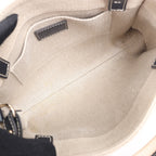 Chloé Woody Small Canvas & Leather 2Way Handbag in Beige x Black