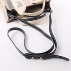 Chloé Woody Small Canvas & Leather 2Way Handbag in Beige x Black