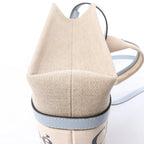 Chloé Woody Small Canvas & Leather 2Way Handbag in Beige x Blue