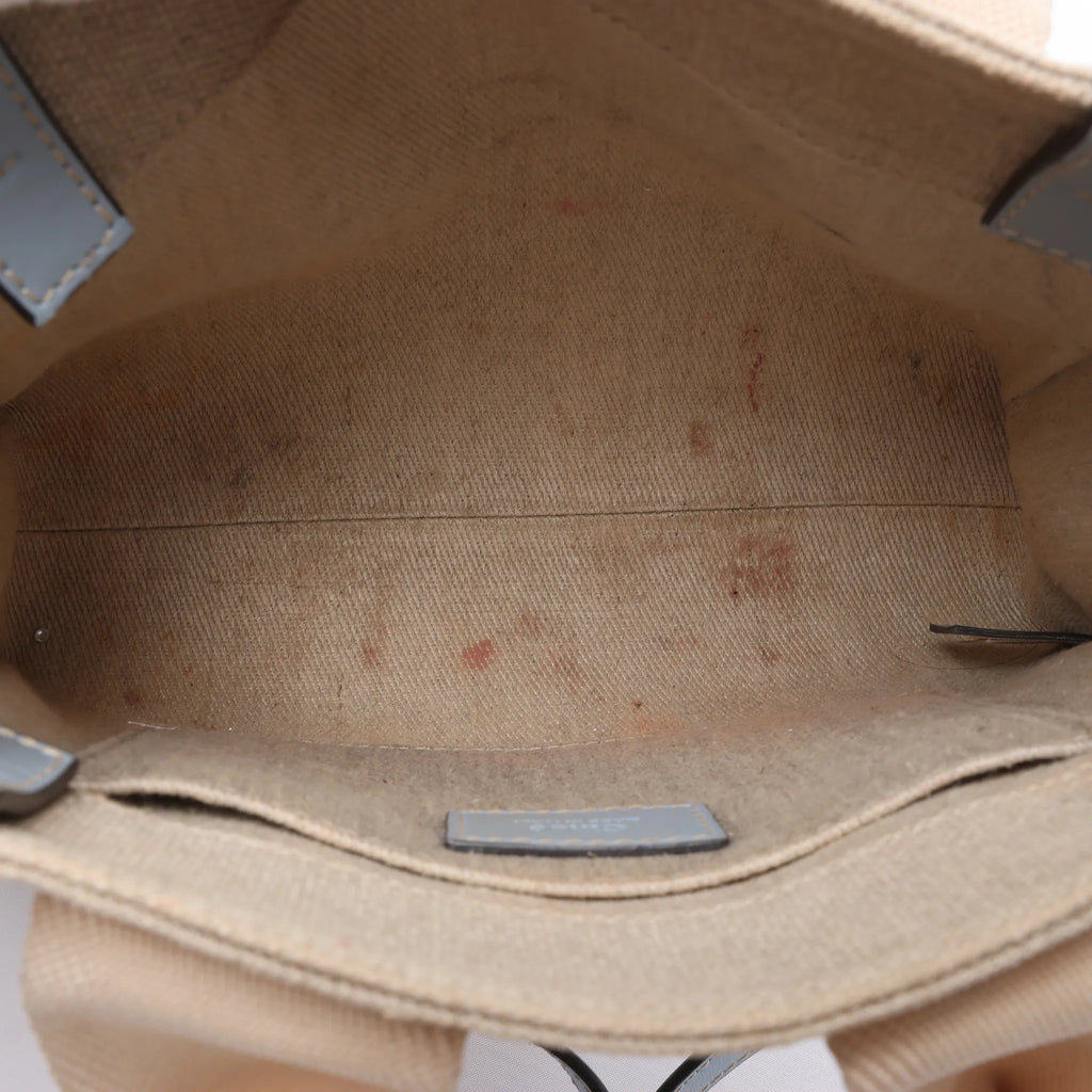 Chloé Woody Small Canvas & Leather 2Way Handbag in Beige x Blue