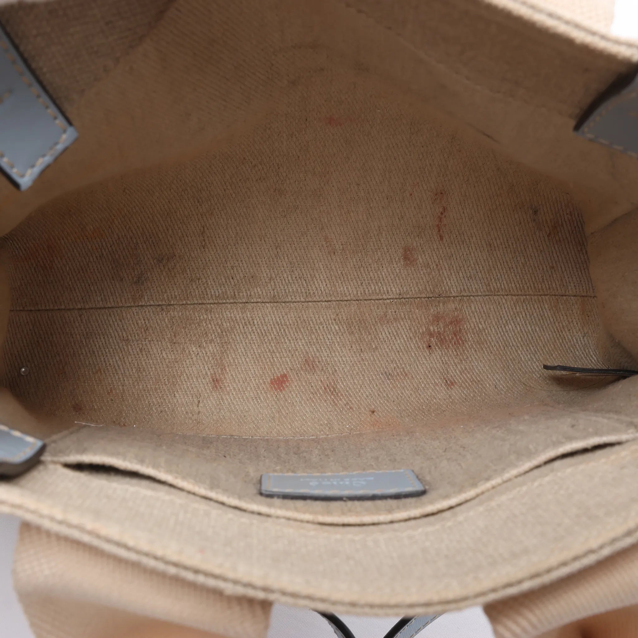 Chloé Woody Small Canvas & Leather 2Way Handbag in Beige x Blue