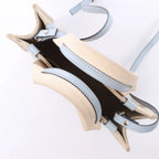 Chloé Woody Small Canvas & Leather 2Way Handbag in Beige x Blue