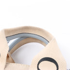 Chloé Woody Small Canvas & Leather 2Way Handbag in Beige x Blue