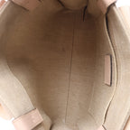 Chloé Woody Small Canvas & Leather 2Way Handbag in Beige x Pink