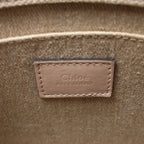 Chloé Woody Small Canvas & Leather 2Way Handbag in Beige x Pink