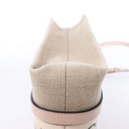 Chloé Woody Small Canvas & Leather 2Way Handbag in Beige x Pink