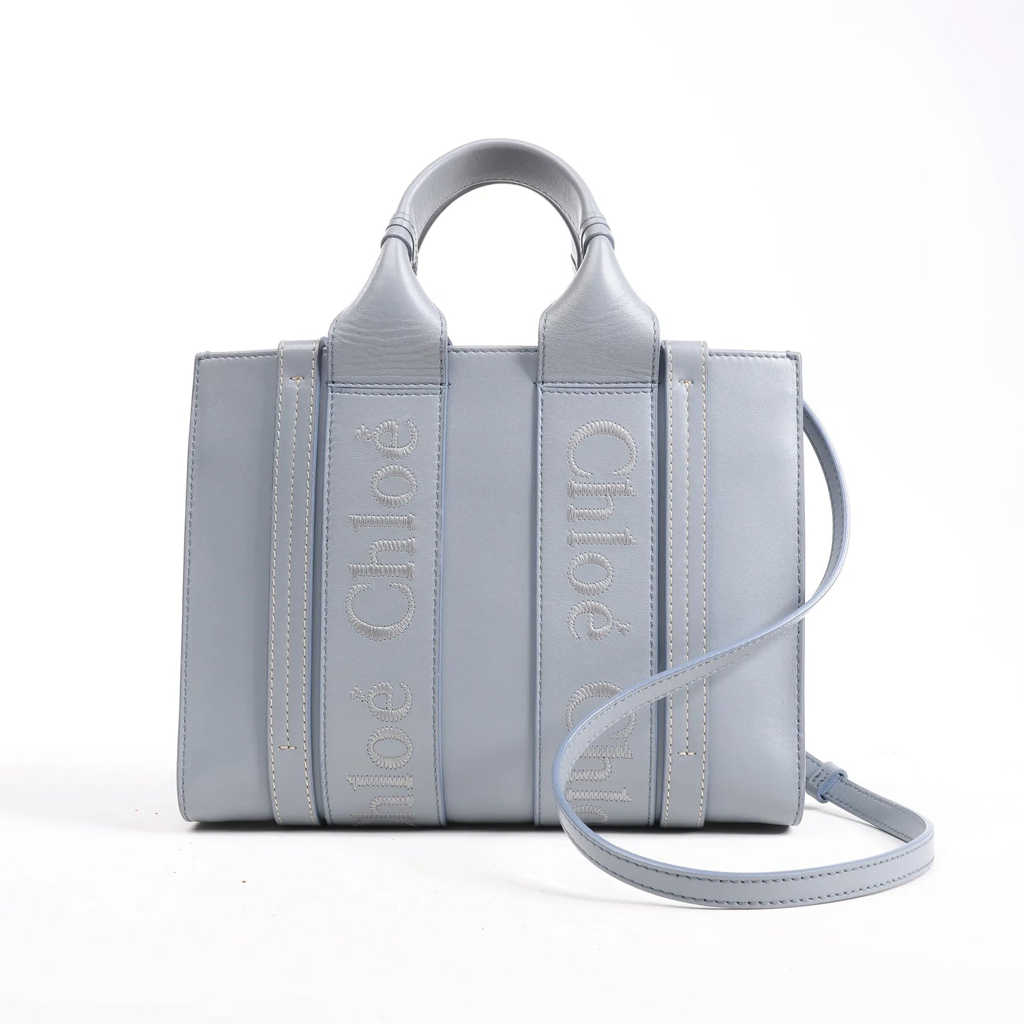 Chloé Woody Small Leather 2Way Handbag in Blue