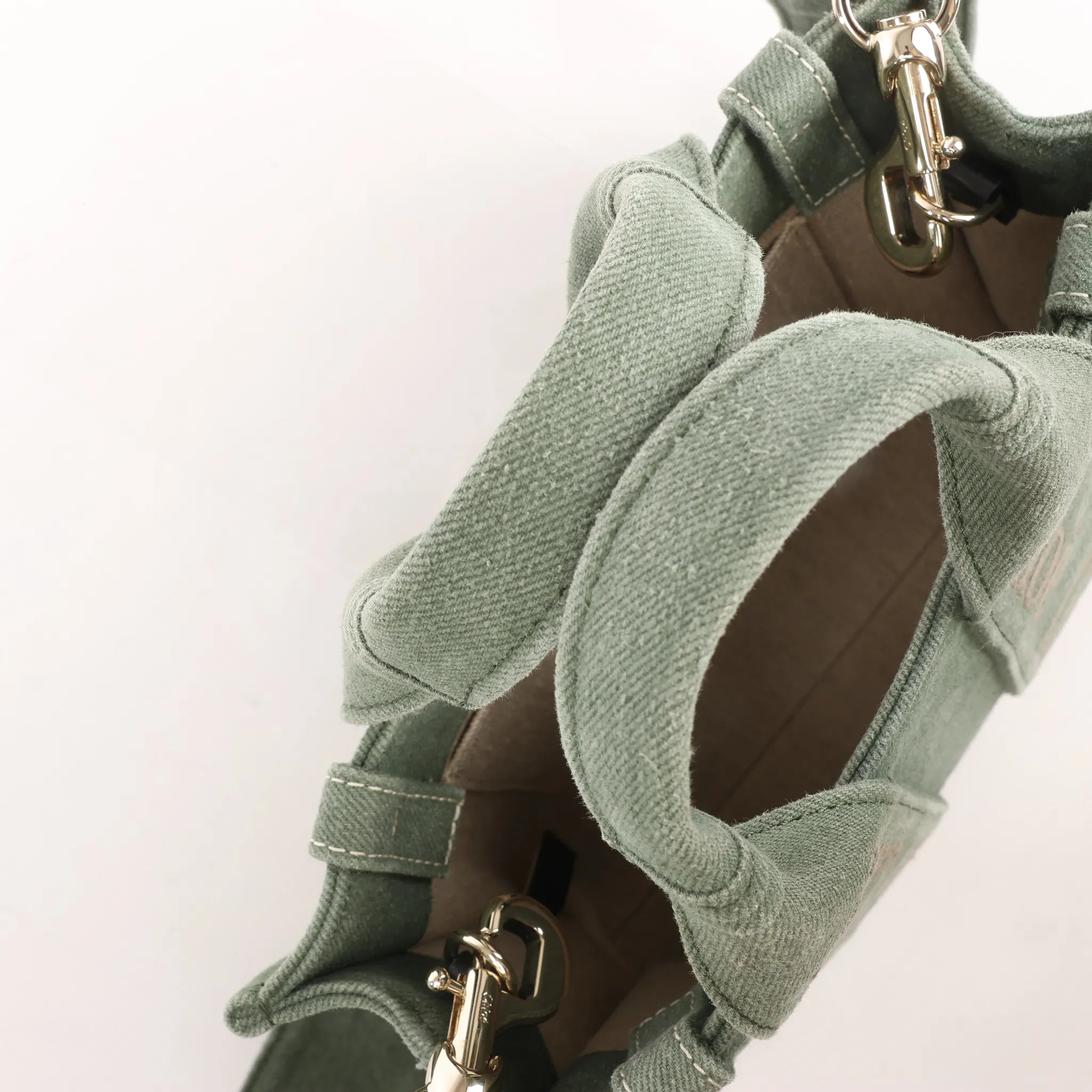 Chloé Woody Small Canvas 2Way Handbag in Green