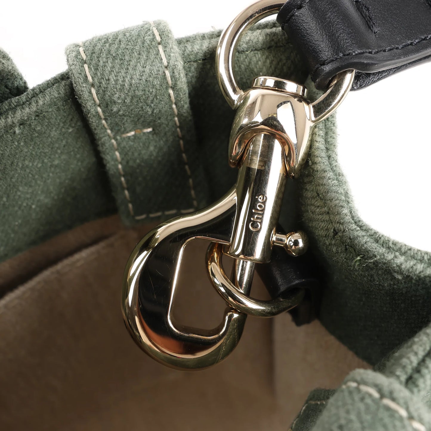 Chloé Woody Small Canvas 2Way Handbag in Green