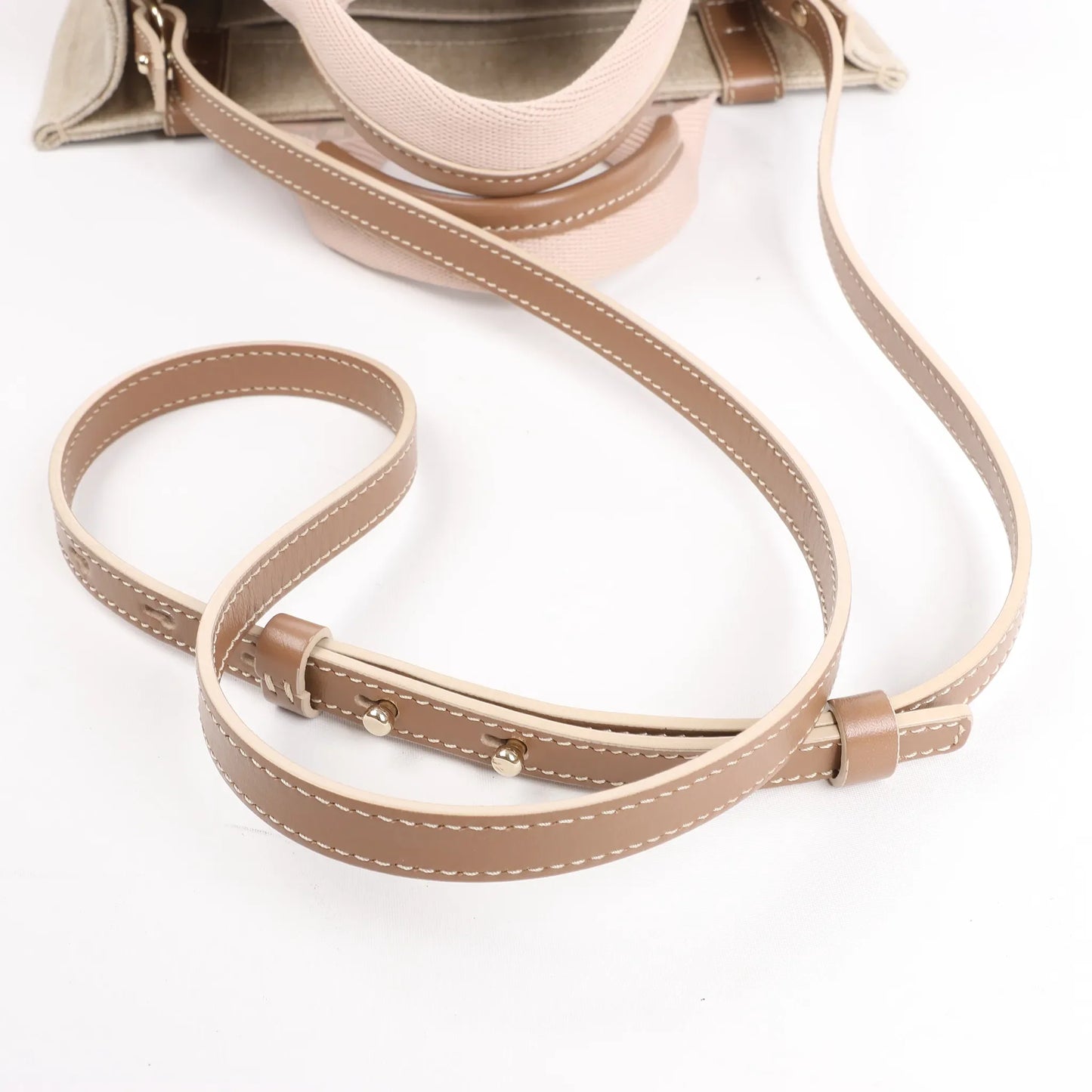 Chloé Woody Small Canvas & Leather 2Way Handbag in Beige