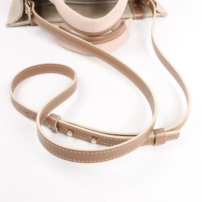 Chloé Woody Small Canvas & Leather 2Way Handbag in Beige