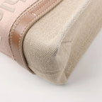 Chloé Woody Small Canvas & Leather 2Way Handbag in Beige