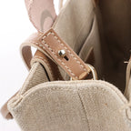 Chloé Woody Small Canvas & Leather 2Way Handbag in Beige