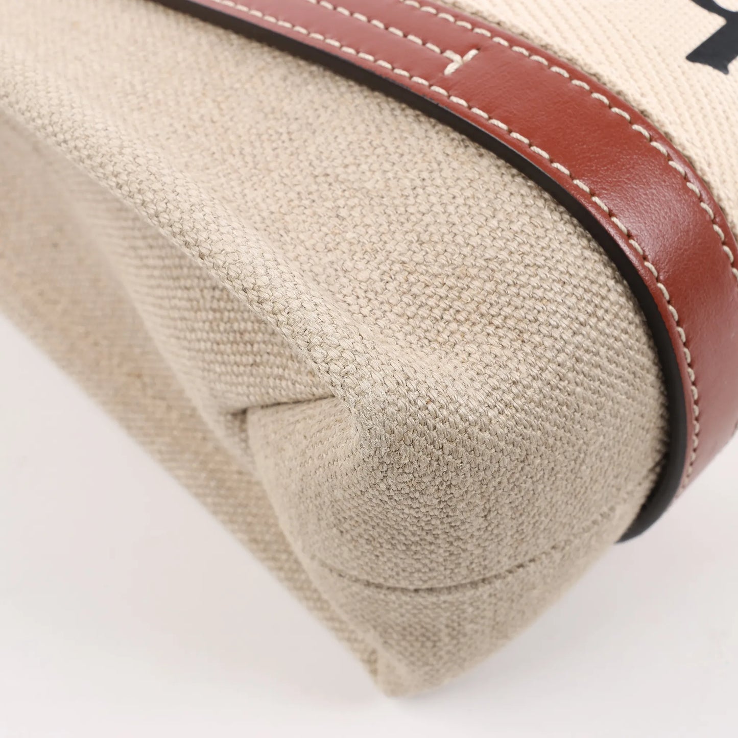 Chloé Woody Small Canvas & Leather 2Way Handbag in Beige x Brown