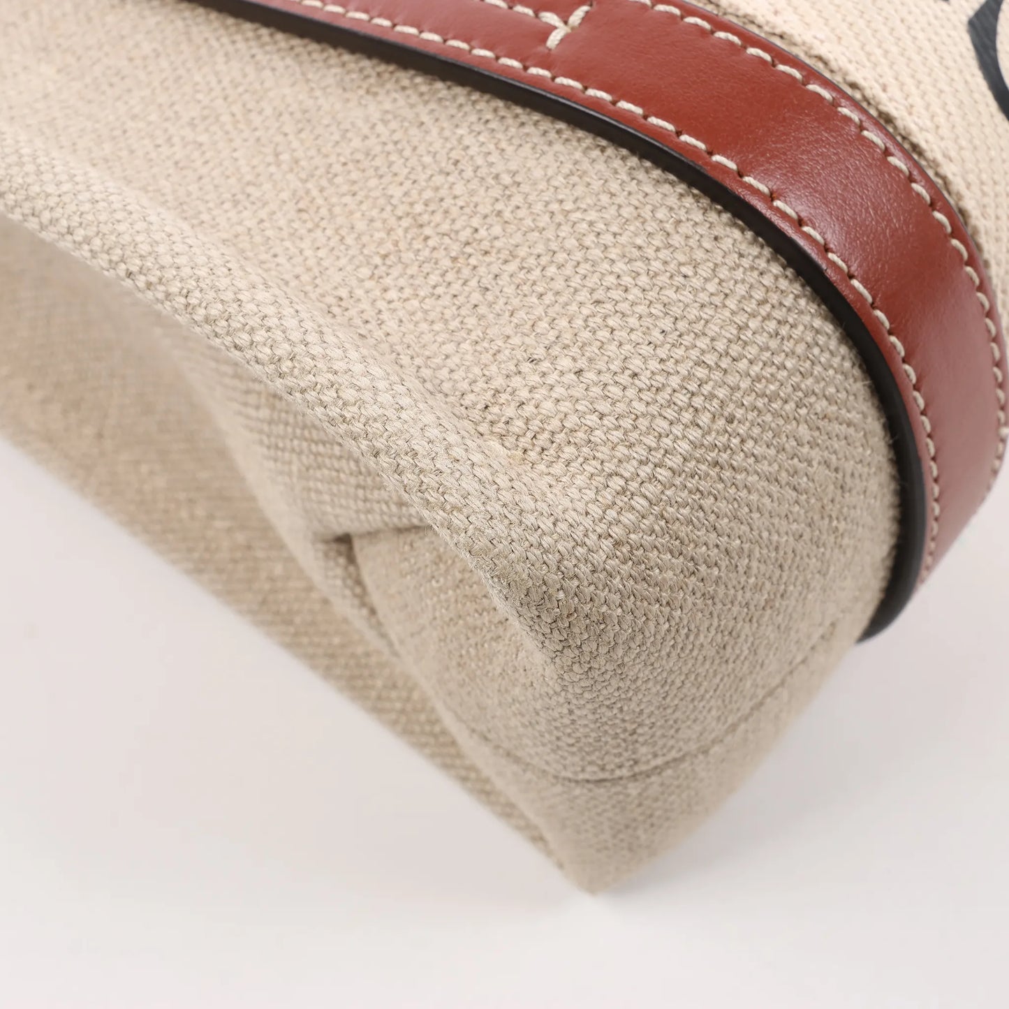 Chloé Woody Small Canvas & Leather 2Way Handbag in Beige x Brown