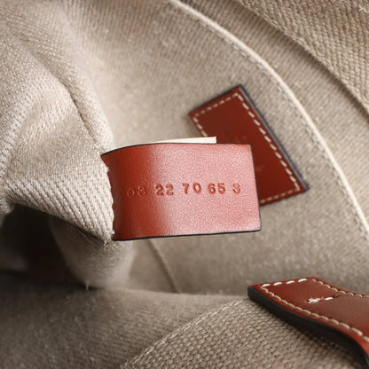 Chloé Woody Small Canvas & Leather 2Way Handbag in Beige x Brown