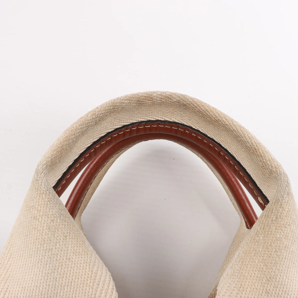 Chloé Woody Small Canvas & Leather 2Way Handbag in Beige x Brown