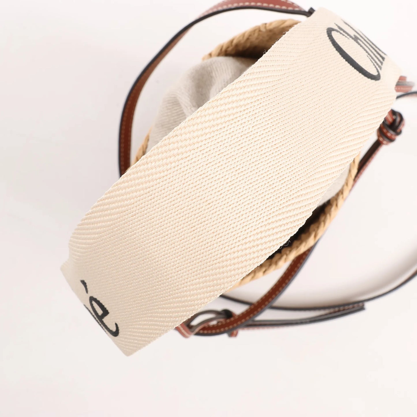 Chloe x Mifuko Sense Buckets Raffia x Leather 2Way Handbag in Beige x Brown