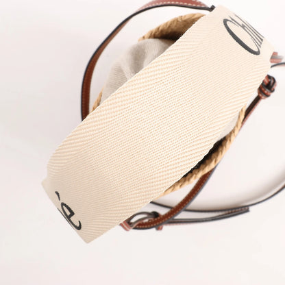 Chloe x Mifuko Sense Buckets Raffia x Leather 2Way Handbag in Beige x Brown