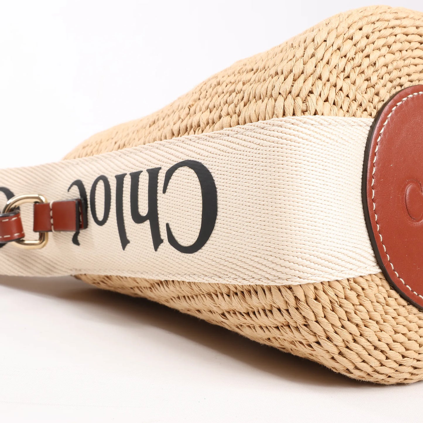 Chloe x Mifuko Sense Buckets Raffia x Leather 2Way Handbag in Beige x Brown