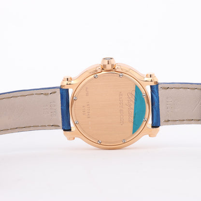 Chopard Happy Sport 277471-5001 Leather x RG QZ Silver-Face Watch