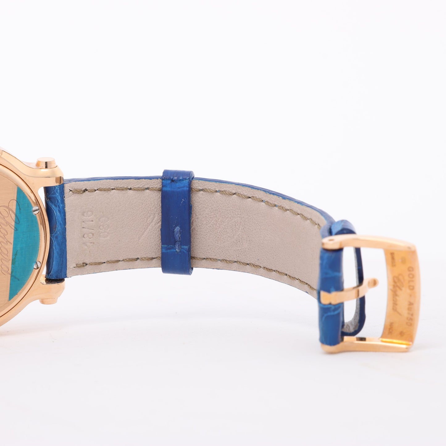 Chopard Happy Sport 277471-5001 Leather x RG QZ Silver-Face Watch