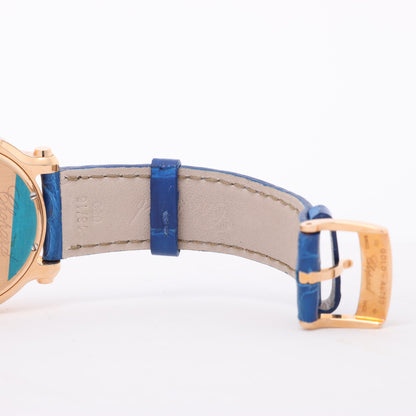 Chopard Happy Sport 277471-5001 Leather x RG QZ Silver-Face Watch