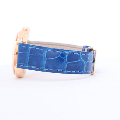 Chopard Happy Sport 277471-5001 Leather x RG QZ Silver-Face Watch