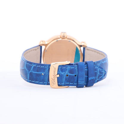 Chopard Happy Sport 277471-5001 Leather x RG QZ Silver-Face Watch