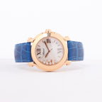 Chopard Happy Sport 277471-5001 Leather x RG QZ Silver-Face Watch