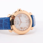 Chopard Happy Sport 277471-5001 Leather x RG QZ Silver-Face Watch