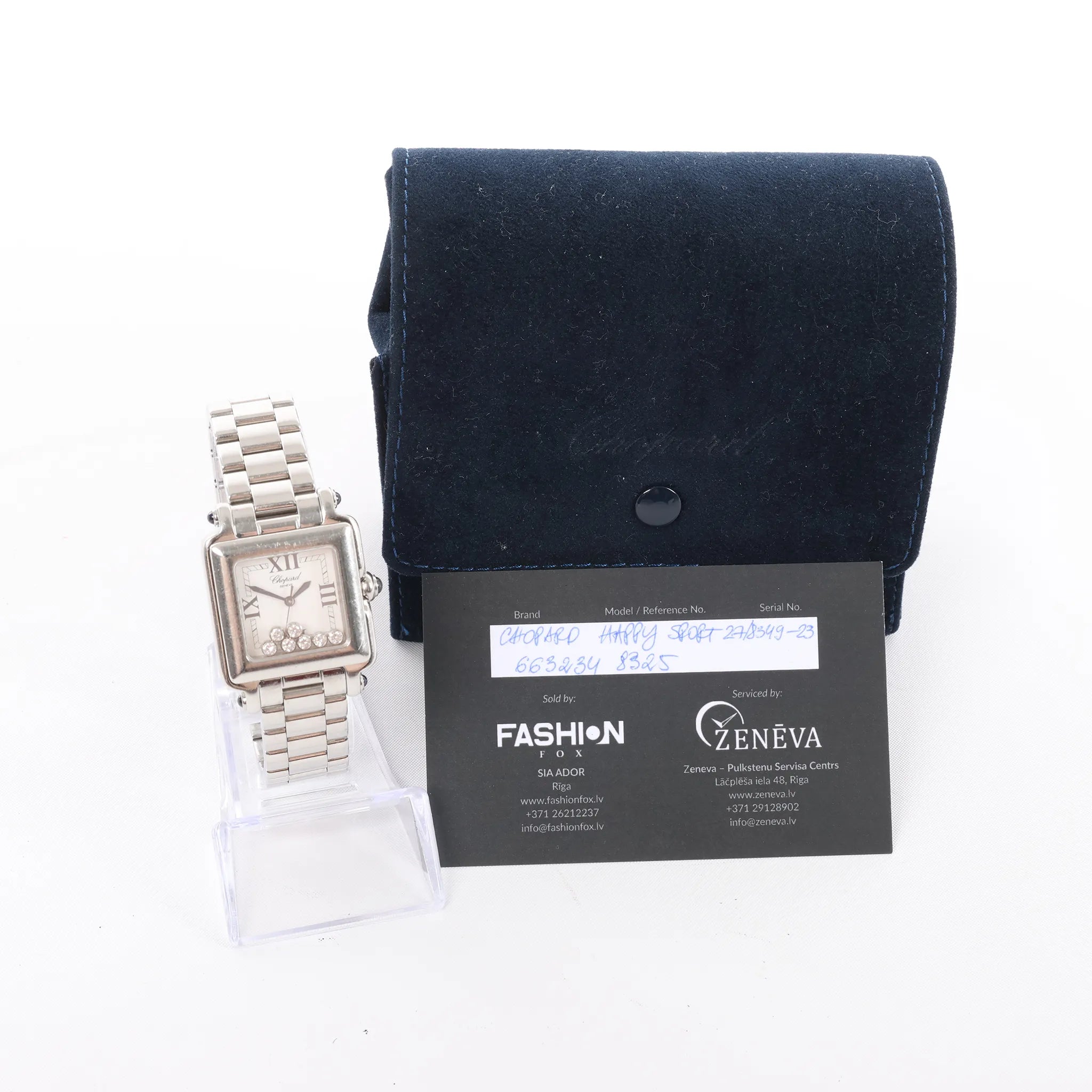 Chopard Happy Sport 27/8349-23 663234 8325 SS QZ Watch with White Dial