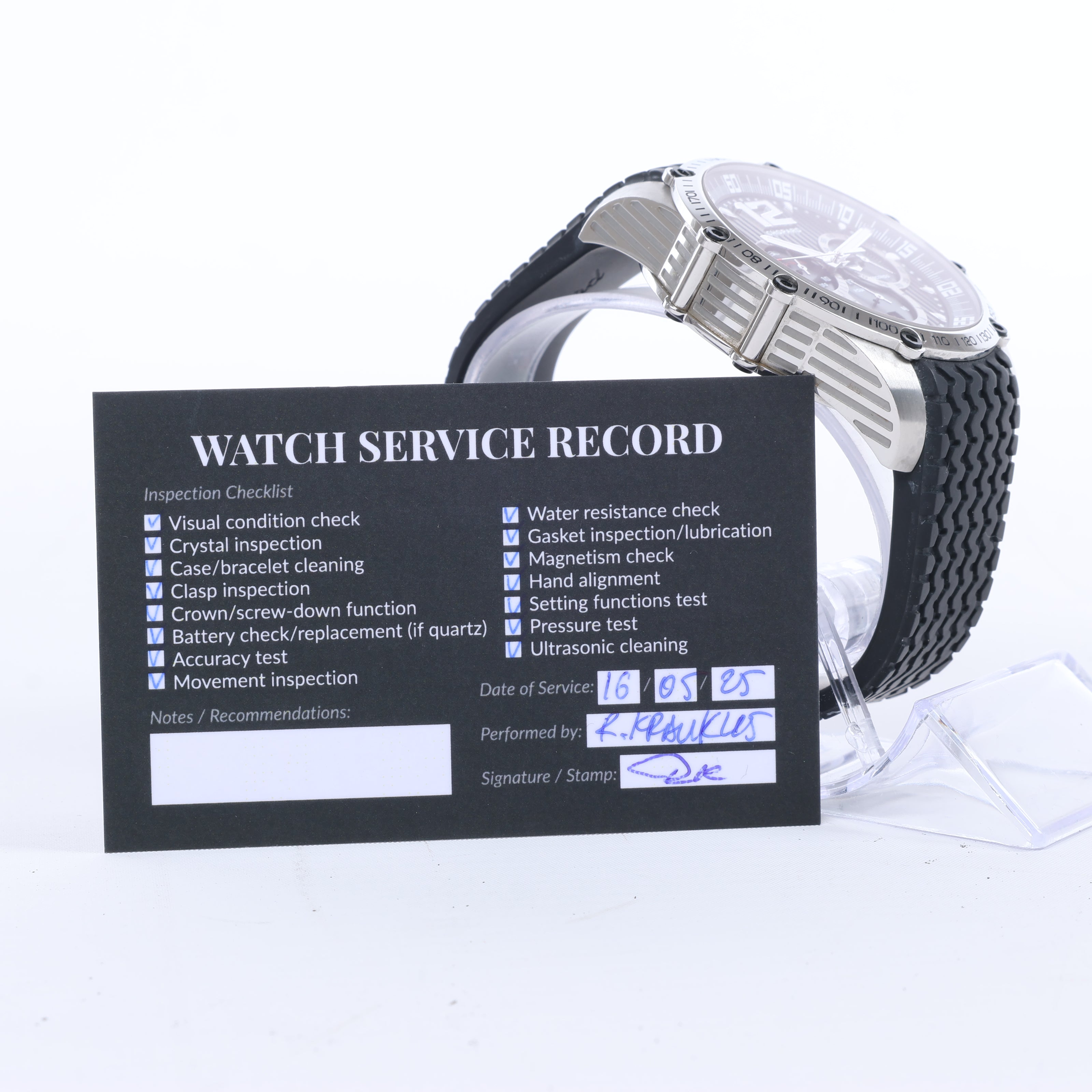 Chopard Mille Miglia 8523 1636351 SS & Rubber AT Black Dial Watch