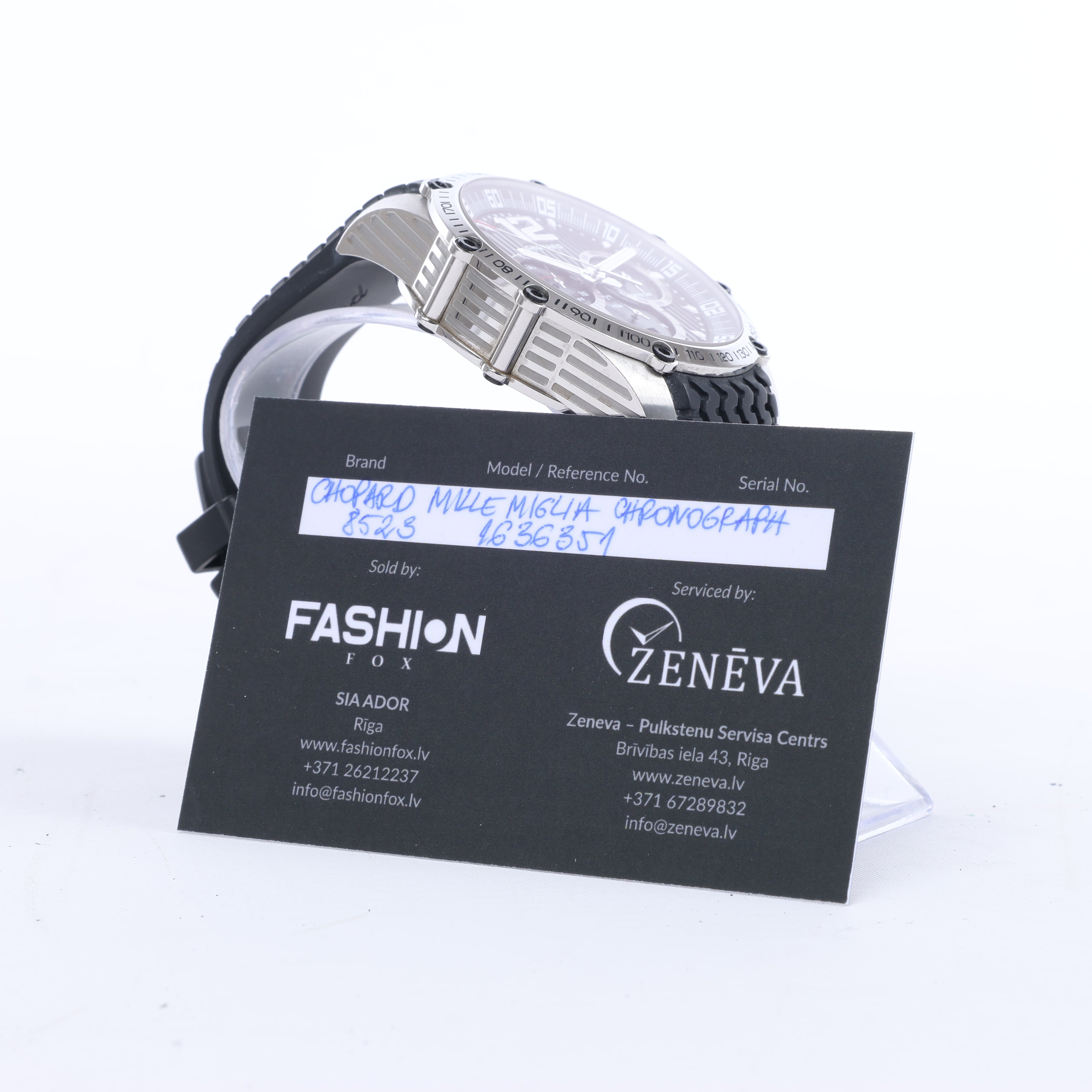 Chopard Mille Miglia 8523 1636351 SS & Rubber AT Black Dial Watch
