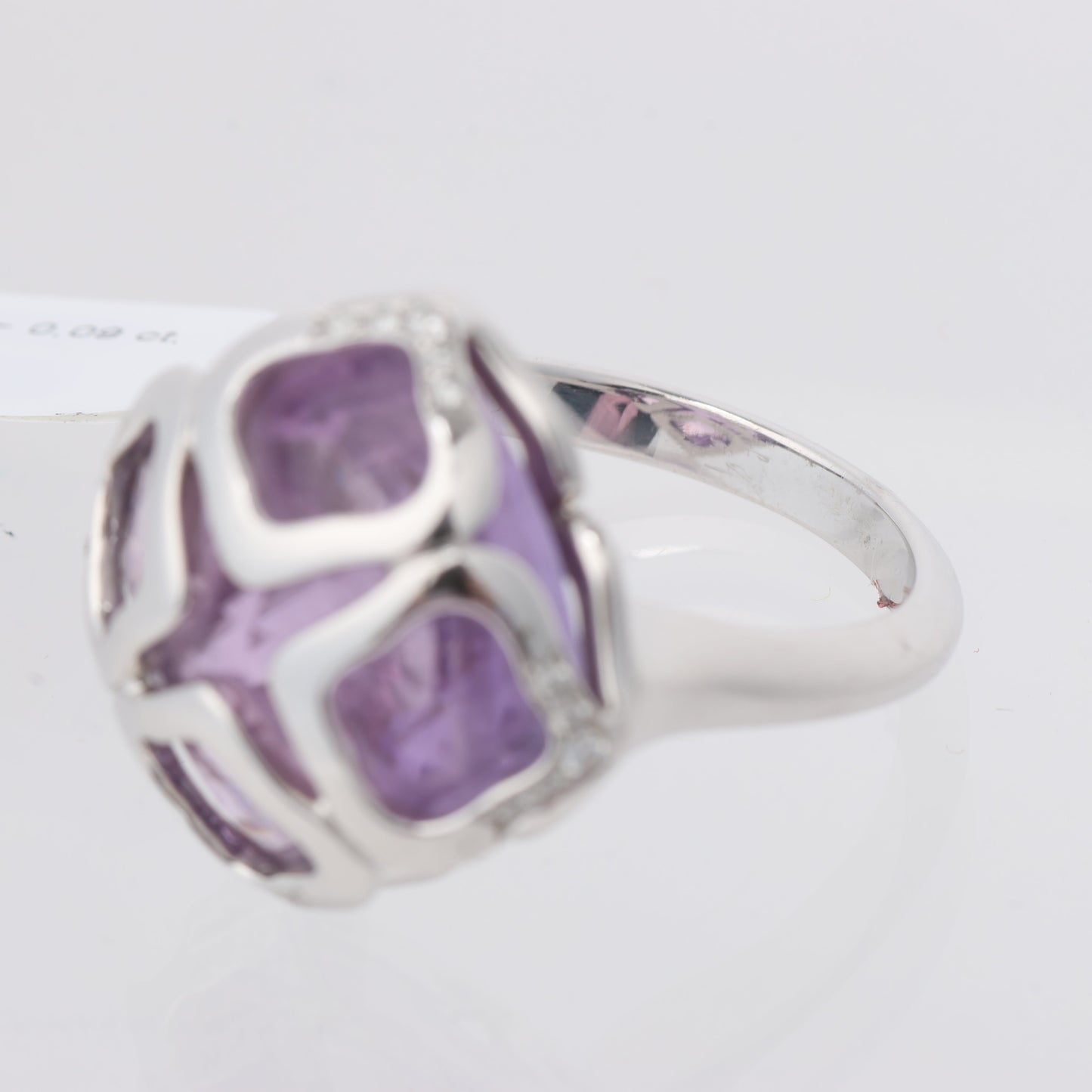 Chopard Imperiale Amethyst Diamond 18k White Gold Cocktail Ring, Size 51 EU