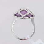 Chopard Imperiale Amethyst Diamond 18k White Gold Cocktail Ring, Size 51 EU