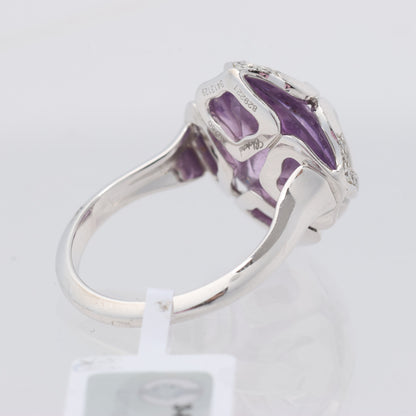 Chopard Imperiale Amethyst Diamond 18k White Gold Cocktail Ring, Size 51 EU
